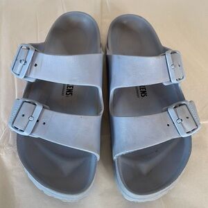 Birkenstock rubber slides size size 37 light purple/blue